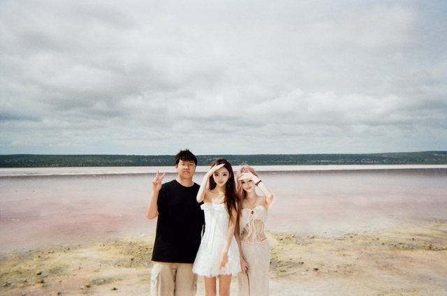 Hutt Lagoon Pink Lake, Western Australia的留念照片
